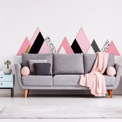 Stickers muraux – Décoration chambre salon – Autocollant Sticker mural géant montagnes scandinaves HOGGAR – 100x150cm