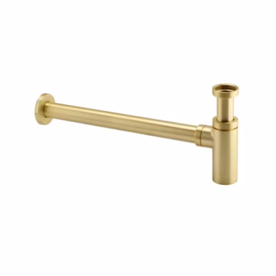 Siphon lavabo design finition or brosse