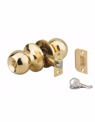 Serrure horizontale tubulaire en applique double entrée pour porte d&rsquo;entrée, axe réglable, doré, 3 clés – THIRARD
