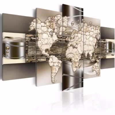 Tableau Cartes du monde Stone world 100×50 cm