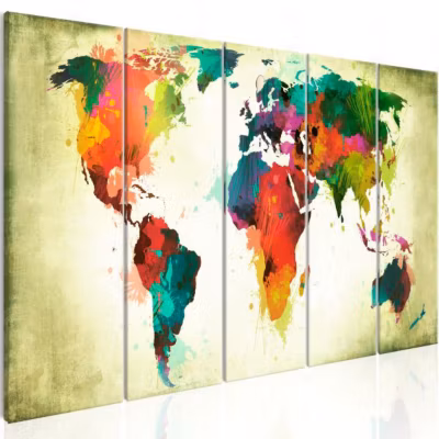Tableau Cartes du monde Unusual World Map 200×80 cm