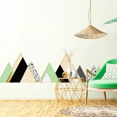 Stickers muraux – Décoration chambre salon – Autocollant Sticker mural géant montagnes scandinaves IMATONG – 50x75cm