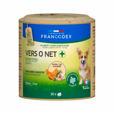 Anti parasite 30 comprimés Vers o net + pour chiot et petit chien