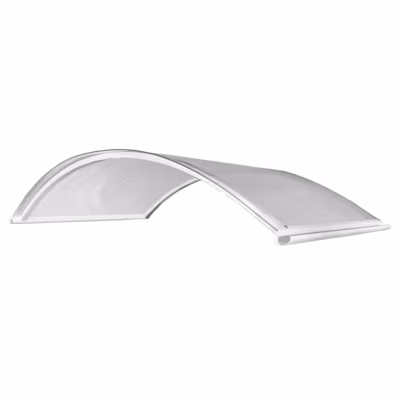 ARCTOM Auvent ARC 160×90, couleur blanc RAL 9016, plaque incolore