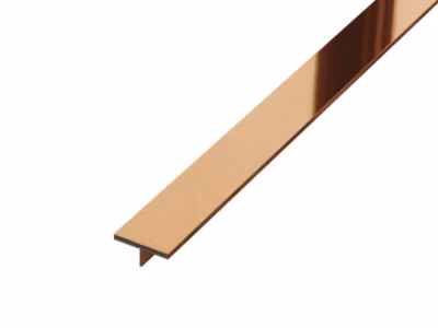 Couvre-joint profilé décoratif Ts Ilcom en inox rectifié Cuivre poli – 15mm x 2700mm x 0,65 ep.