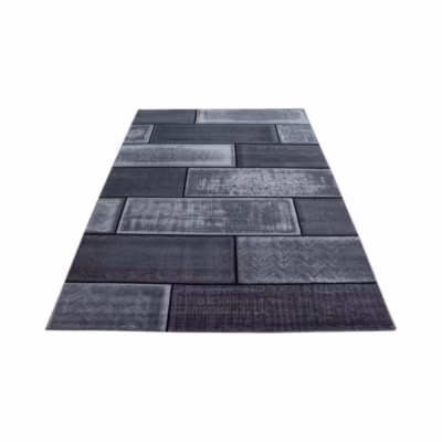 Tapis noir design pour salon rectangle Alandra 150×80 CM – Noir