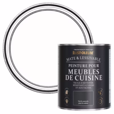 Peinture Blanche pour Meubles de Cuisine, Mat – RUST-OLEUM – Craie Blanche 750ml