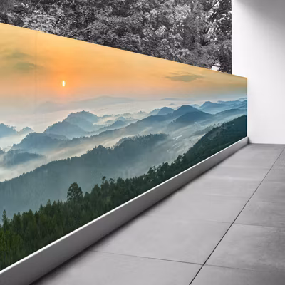 Brise vue Trompe l&rsquo;oeil – 90×315 cm – Montagnes 3617689699332