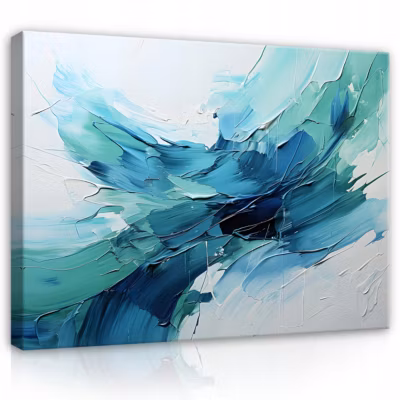 Impression sur toile abstrait bleu moderne 60×40 cm xxl tableau décoration deco murale intissée pour salon chambre cuisine