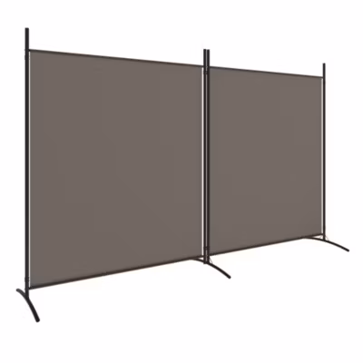 Cloison de séparation 2 panneaux Anthracite 348×180 cm Tissu vidaXL