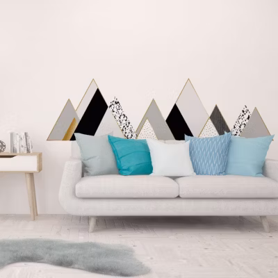 Stickers muraux – Décoration chambre salon – Autocollant Sticker mural géant montagnes scandinaves RWENZORI – 40x60cm