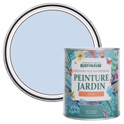 Peinture Bleue pour Jardin et terrasse, Finition Satinée – RUST-OLEUM – Ciel bleu 750ml