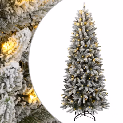 Sapin de Noël artificiel 150 LED et flocon de neige 120 cm vidaXL