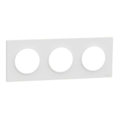 Plaque de finition 3 postes – Odace Origine – S929706 – Schneider – Blanc