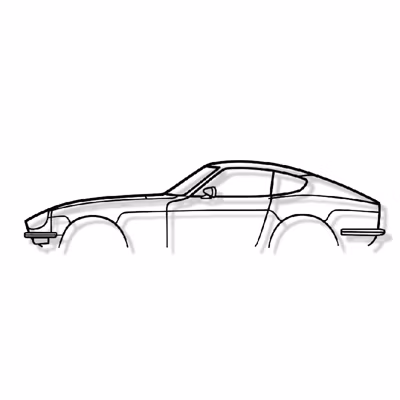 DÉCORATION MURALE EN MÉTAL – Silhouette de voiture – 240z 280z – 120 CM