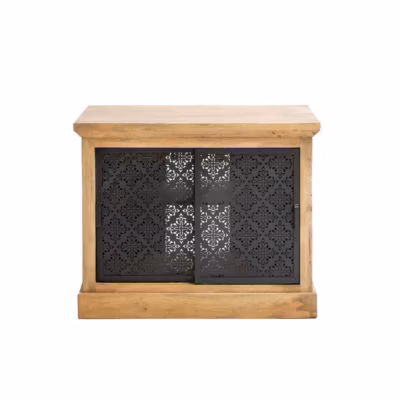 Petit meuble sous vasque en bois de manguier Sahara