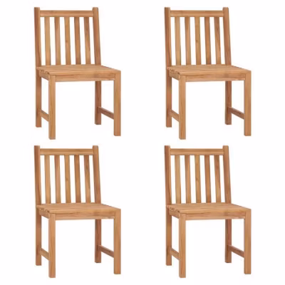 vidaXL Lot de 4 Chaises de Jardin, Sièges de Terrasse, Chaises de Balcon, Meubles de Patio Jardinage Extérieur, Bois de Teck 30730