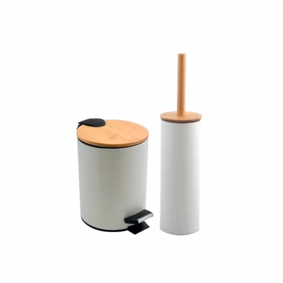 Set Poubelle à  pédale 3L  Brosse Wc ADONIS Blanc Mat Spirella