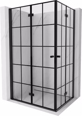 Mexen Mist-F Duo cabine de douche pliante gauche 90 x 85 cm, grille noire, noir – 8A6-090L-085P-70-77