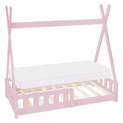 Lit d&rsquo;enfant ML-Design Tipi 70×140 cm rose en bois de pin massif avec sommier matelas style indien