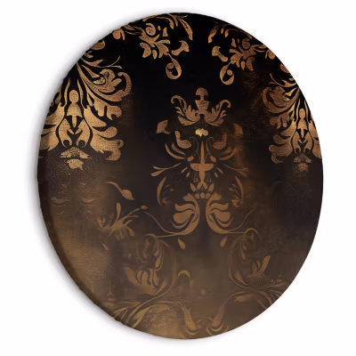 Tableau rond – Ornements baroques en or patiné et bruns