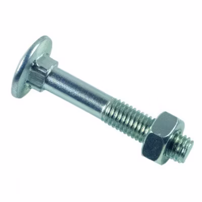 boulon tête ronde collé carré (trcc) zingué – 8 x 70 mm- vendu par 100