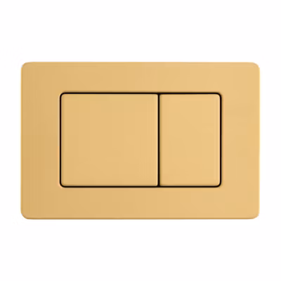 BALNEO Plaque de commande WC en acier inoxydable brossé AXO doré – plaque encastrée pour bâti-support – double touche 2 fonctions