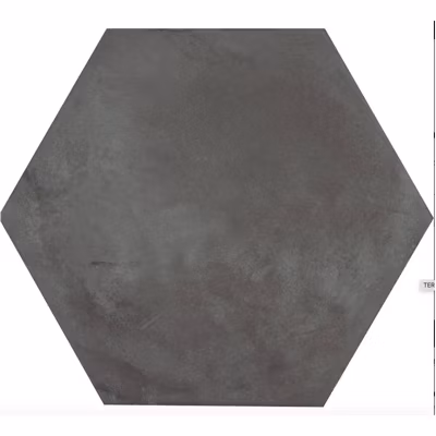 Carrelage sol / mur hexagonal effet ciment vieilli gris anthracite 25×21,6 cm TERRA NERO HEXAGONAL