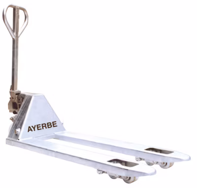 Transpalette galvanisé 2000 kg roues et galets nylon