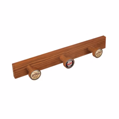 Portemanteau Patère mur boutons bois colorant cerisier vieux boutons Vintage Retro 385x50MM