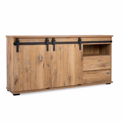 Buffet 2 portes coulissantes 2 tiroirs 180 cm Manzano