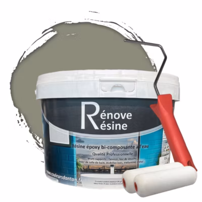 Peinture Résine multisupport Intérieur 0,5L – Faïence, Carrelage, Douche, Baignoire 5m² – RAL 7030 Gris pierre