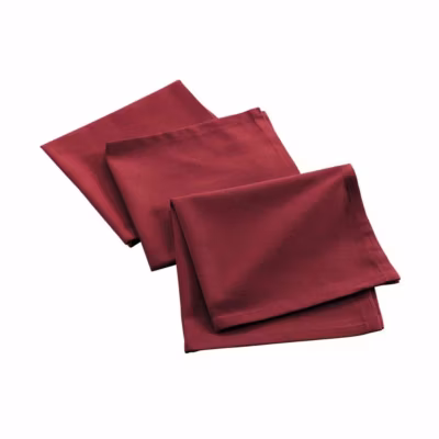 Lot de 3 Serviettes de Table « Mistral » 40x40cm Bordeaux
