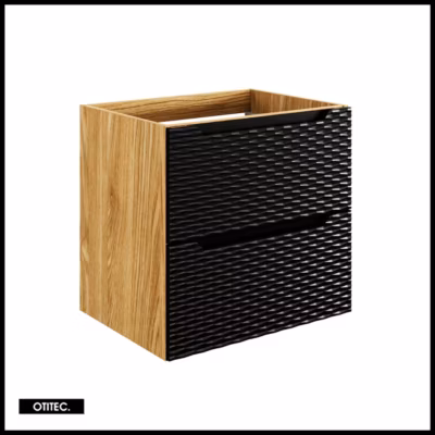 Meuble sous vasque de 60 cm – Noir – 2 tiroirs – SEA
