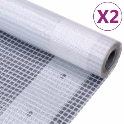 Bâches Leno 2 pcs 260 g m² 3×5 m Blanc