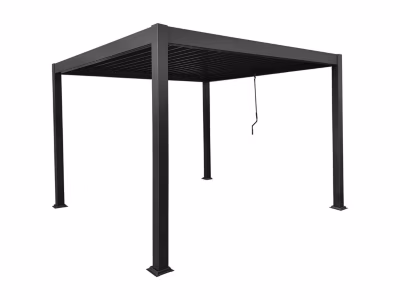 Pergola bioclimatique autoportante en aluminium avec lames orientables – 9 m² – anthracite – AMALFI