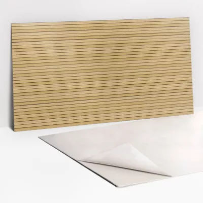 Panneau autocollant Tulup 100×50 cm Planches en bois clair 1 pcs
