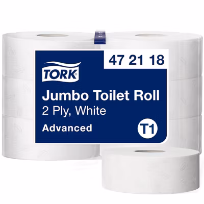 Tork Papier Toilette Jumbo blanc T1, Advanced, 2 plis, 6 x 380 mètres, 472118
