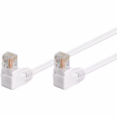 Câble RJ45 Cat5e coudé blanc 25cm GOOBAY
