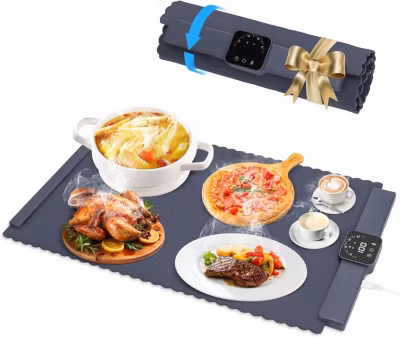 Chauffe Plat Électrique pour Assiettes Bleu