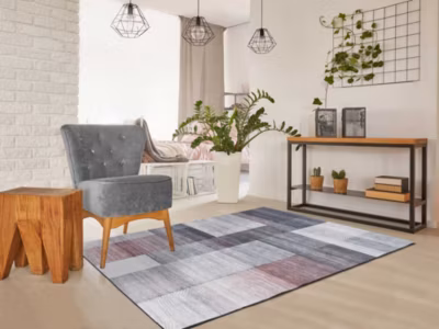 Tapis intérieur ATTICGO gris rectangulaire géometrique 80×150 cm CLASS