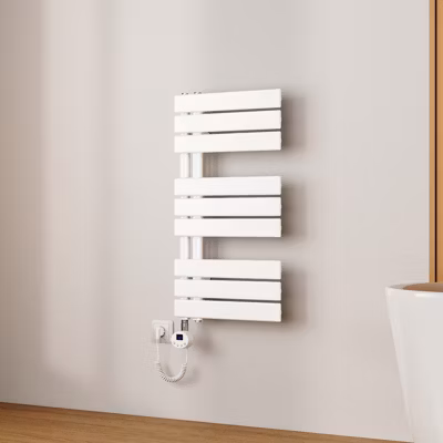EMKE Radiateur Sèche-Serviettes Électrique 762×400 mm, Blanc 400W, WiFi, Modes Intelligents, Détection Fenêtre