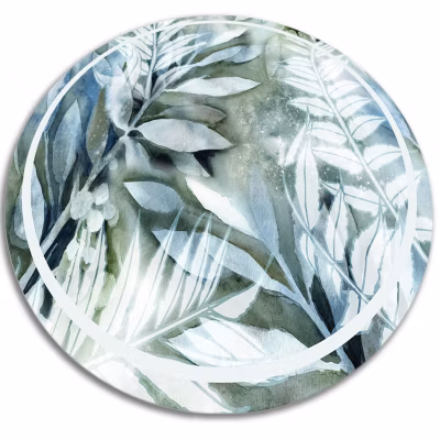 Tapis PVC rond Tulup fi80 cm Facile d&rsquo;entretien Fleurs à l&rsquo;aquarelle