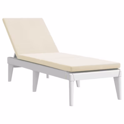 Chaise longue avec coussin blanc 186x60x29 cm PP vidaXL