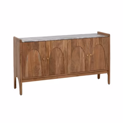 Buffet en marbre et bois d&rsquo;acacia Calix