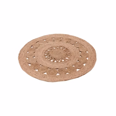 Tapis rond en jute ajourée 90 cm
