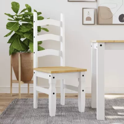 ZMH Chaises à Manger Lot De 2 Corona Blanc Bois Massif De Pin