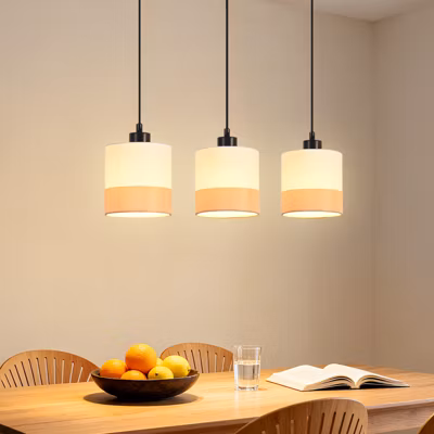 ZMH Suspension Moderne Blanc 3 Flamme E27 Pour Salon Sans Ampoule