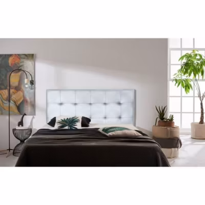 Tête de lit Aster en similicuir argenté 115