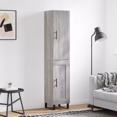 vidaXL Buffet haut Sonoma gris 34,5x34x180 cm Bois d&rsquo;ingénierie 3199135
